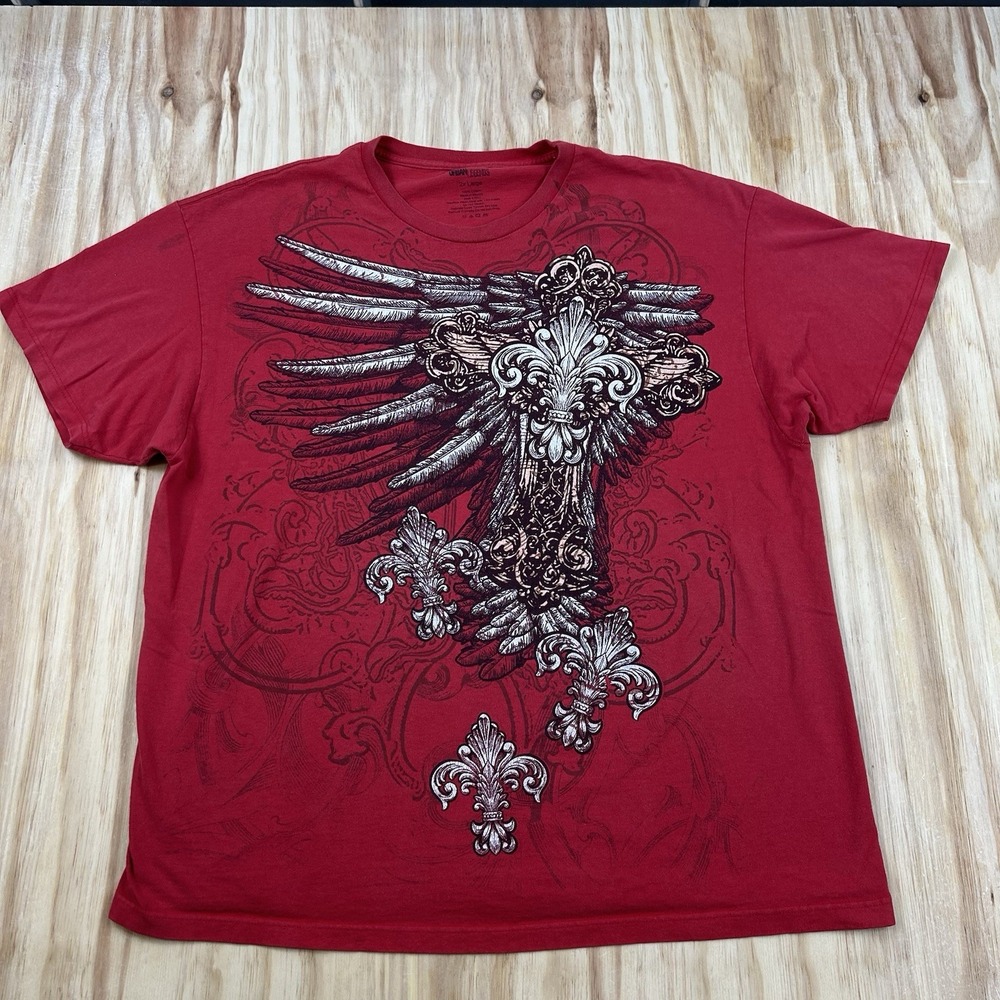 Y2K Urban Legends Men's 2XL Red Big Graphic T Shirt Short Sleeve Streetwear